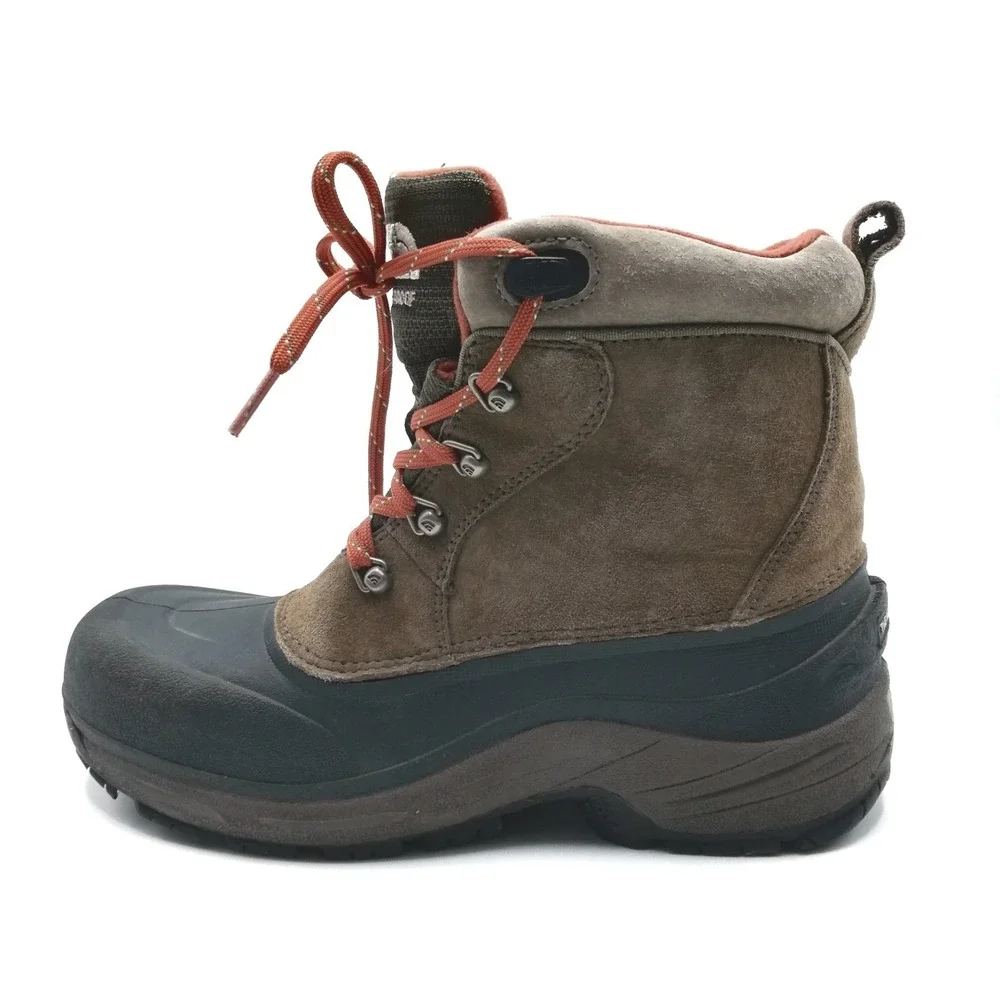 The North Face Boots Youth Boys Chilkat II‎ Snow Waterproof Tan Suede Orange 7